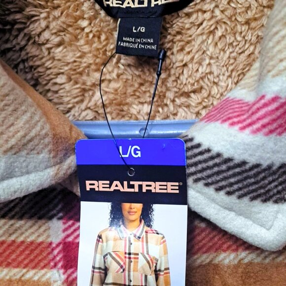 New Realtree Women's Sherpa Fleece Lined Buttoned Flannel Shirt Jacket/Shaket - Picture 6 of 6